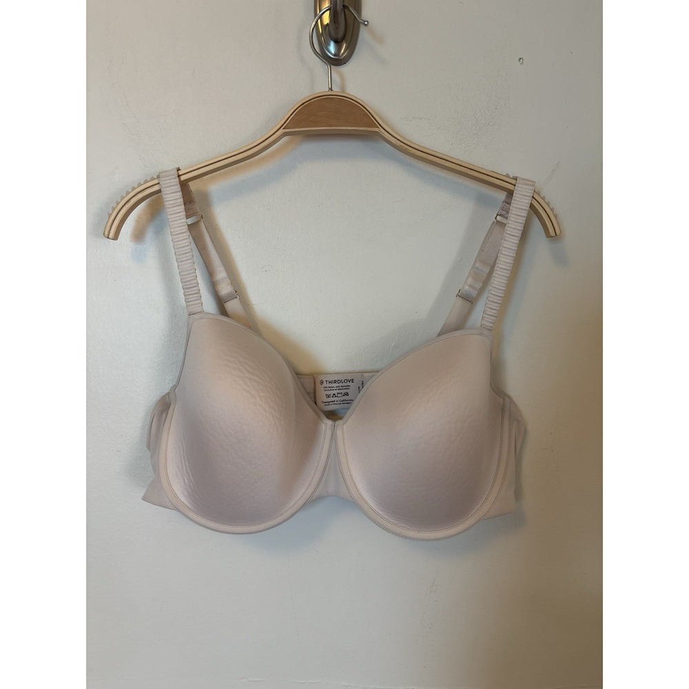 Third Love 24/7 Classic T-Shirt Bra 44B Beige Adjustable Straps Foam Cups